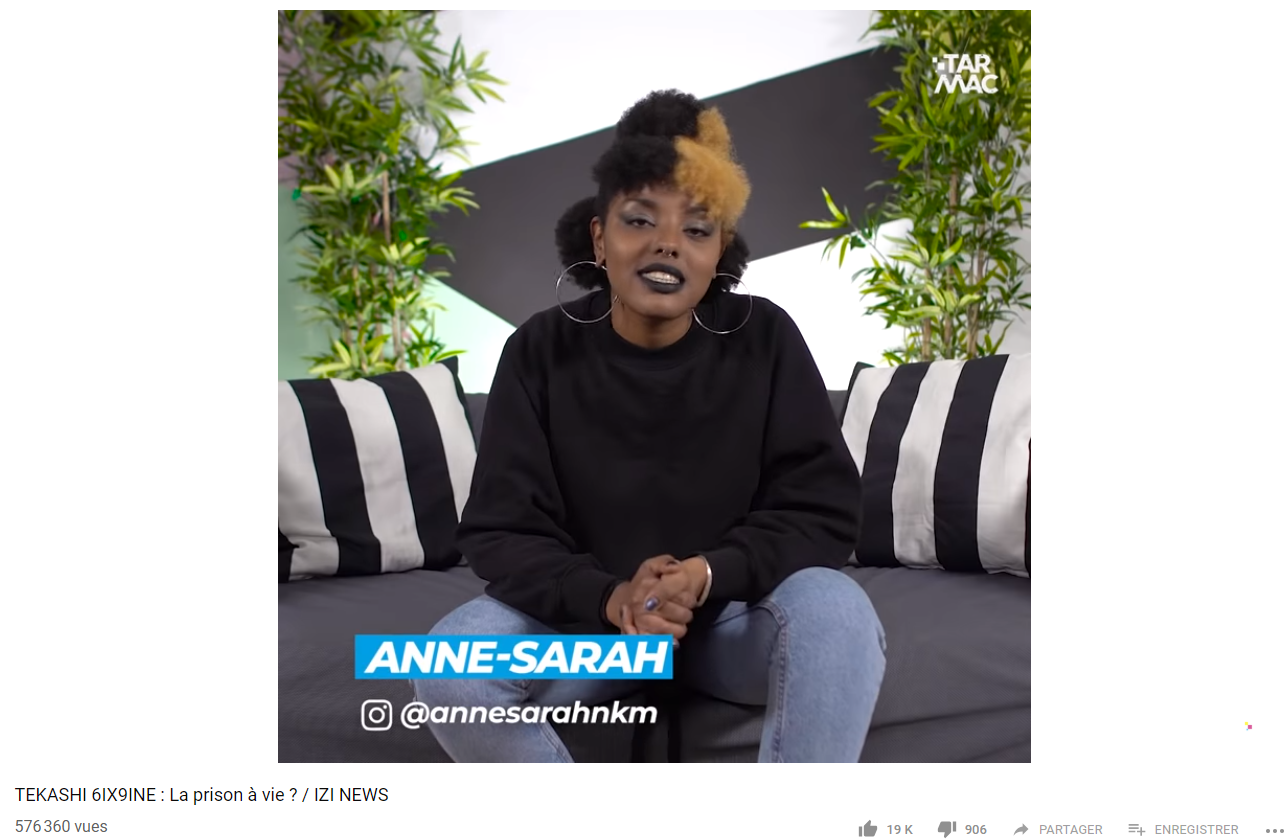 anne sarah izi news video 500 000 vues 2