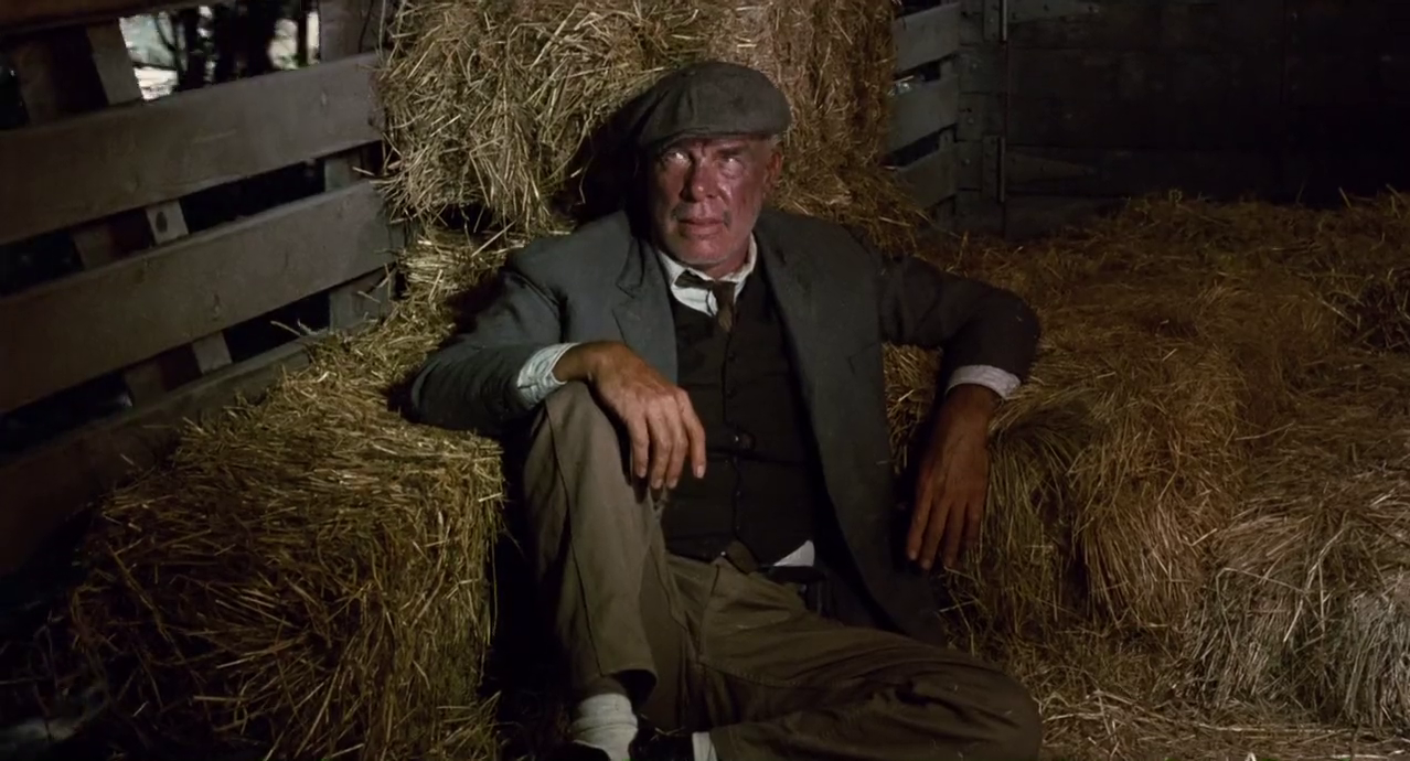 Lee Marvin dans Emperor of the north pole (Robert Aldrich, 1973). Il est assis dans un wagon à bestiaux.