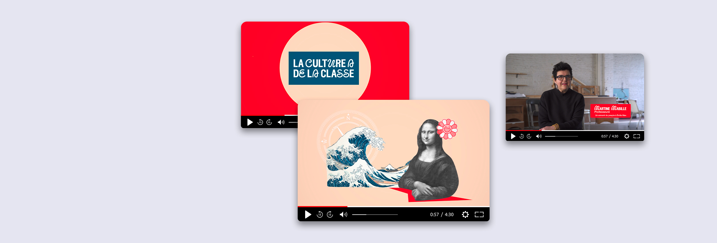 Captures d’écran de vidéos culture et éducation.