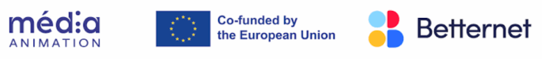 Logo Média Animation, drapeau EU et Betternet
